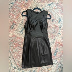 Zara Faux Leather Black Mini Dress
